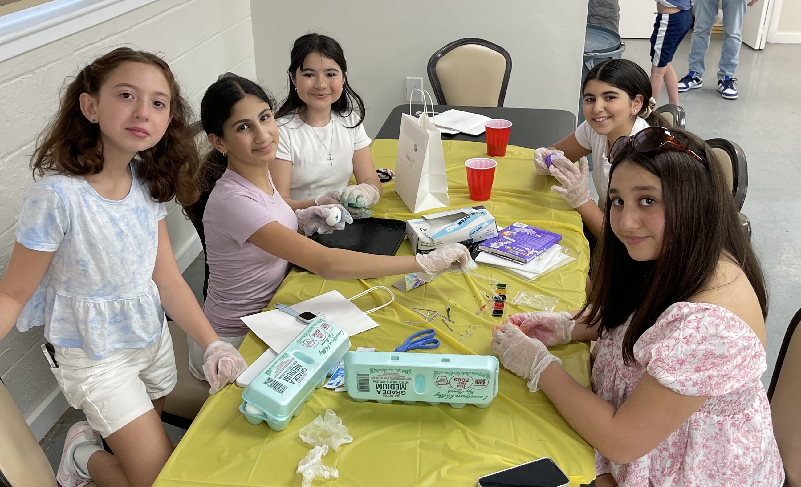 Sunday School kids working together